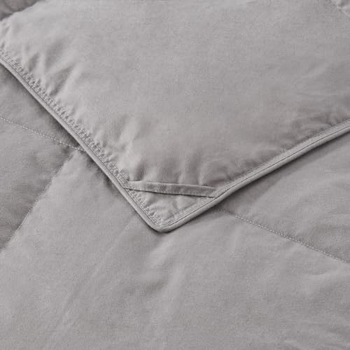 Globon Summer Down Blanket Queen Size, Extra Lightweight Comforter/Duvet Insert for Hot Sleepers, Noiseless & Extra Soft,10 Ounce Fill Weight, Grey