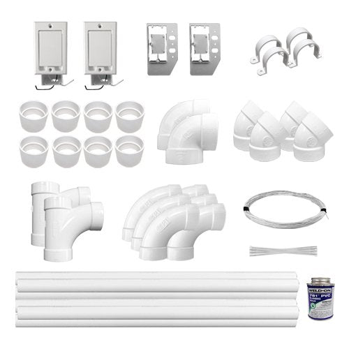 Central Vac Electric Installation Kit (2), 50 ft. pipe
