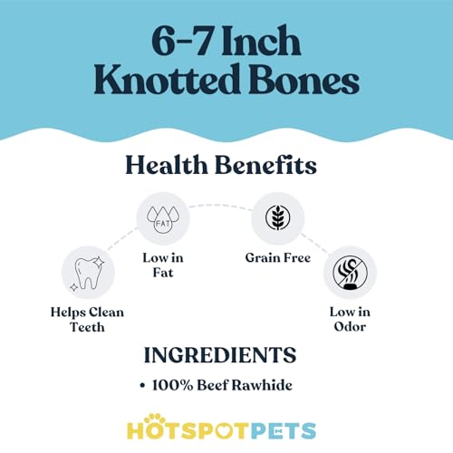 hotspot pets 10 Pack - 6-7 Inch Certified Facility Rawhide Dog Chews - from Grass Fed Brazilian Cows - Promotes Tooth Health and Good Behavior (10 Pack)
