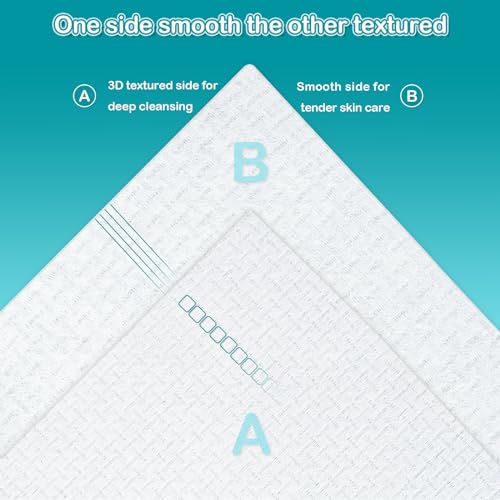 Disposable Face Towel XL Storaged with Luxe Bamboo Box, Face Towelettes Disposable 50 Count, Facial Towel Makeup Remover Cloth and Facial Wash Dry Wipes