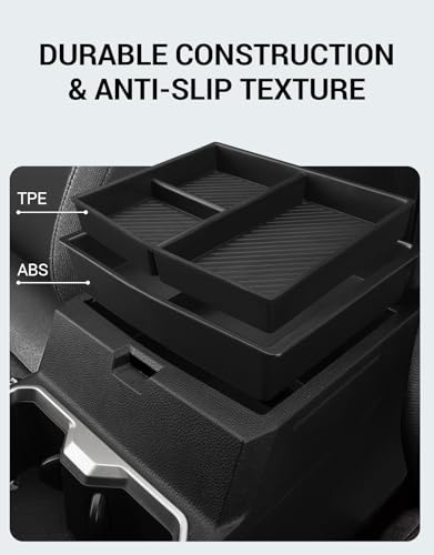 Ecarzo 3PCS Center Console Organizer for 2024-2025 Toyota Tacoma Armrest Hidden Storage Box, Maximize Space & Reduce Clutter, Tacoma Interior Accessories