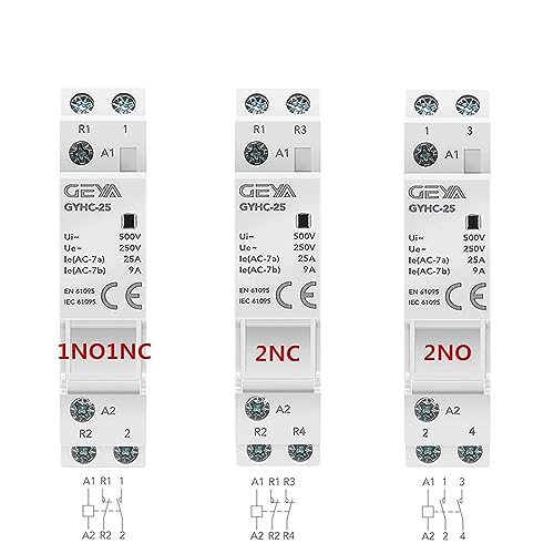GEYA Automatic Modular Contactor Household Circuit Control Din Rail Mount 4Pole 63A 4NC AC220V