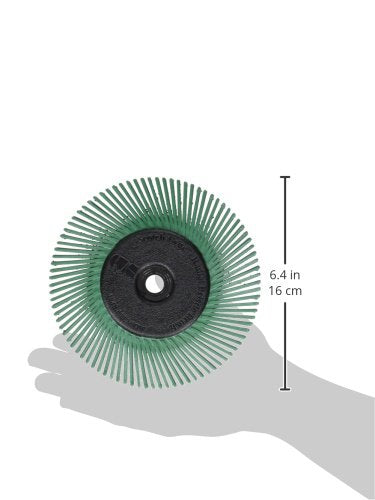 Radial Bristle Brush with Adaptor, 6-Inch by .5-Inch by 1-inch, 50-Grade