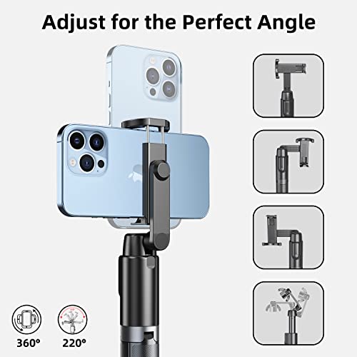 Tripod for iPhone,64" Selfie Stick for iPhone &Phone Tripod with Remote,Phone Tripod Stand All-in-1 & Travel Tripod,Cell Phone Tripod Compatible with All Cellphones