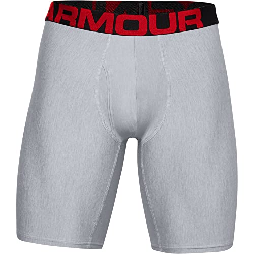 Under Armour mens Tech 9-inch Boxerjock 2-Pack , Mod Gray Light Heather (011)/Jet Gray Light Heather , Large