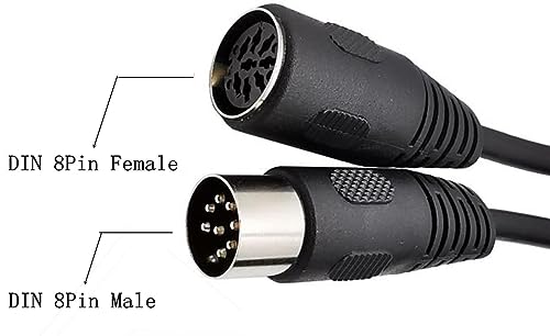 Traovien 8 Pin Din Male to Female Speaker Extension Converter Adapter Cable Suitable for Most Range of Audio Systems and Televisions.(8pin Din Male to Female 1.6Ft/0.5m)
