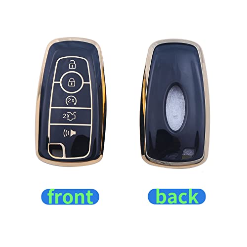 LCXJMWKL for Ford Key Fob Cover,Compatible with Ford Fusion F150 F250 F350 F450 F550 Edge Explorer Smart Key Premium Soft TPU Anti-dust Full Protection