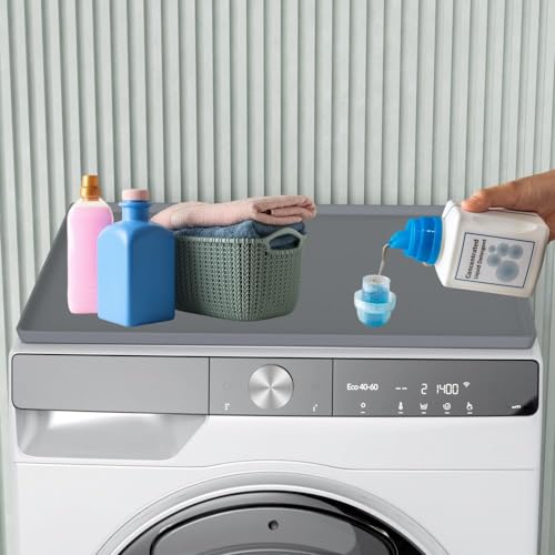 Iycnkok Mini Fridge Mat Silicone - 2 PCS Floor Protector 23.6" x 19.7"x 0.76” Drip Mat with Raised Edge Under Refrigerator Prevents Appliance Leakage Water Spills - Gray