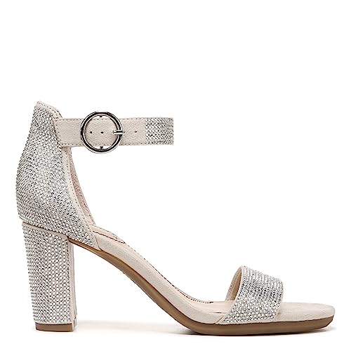 LifeStride Womens Averly Glitz Dress Heeled Sandal, Almond Milk Sparkle, 9 US