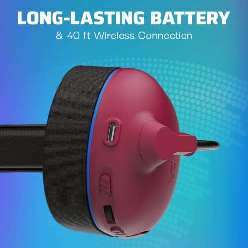 PDP AIRLITE Pro Wireless Headset with Mic for PS5, PS4, PC - Cosmic Red