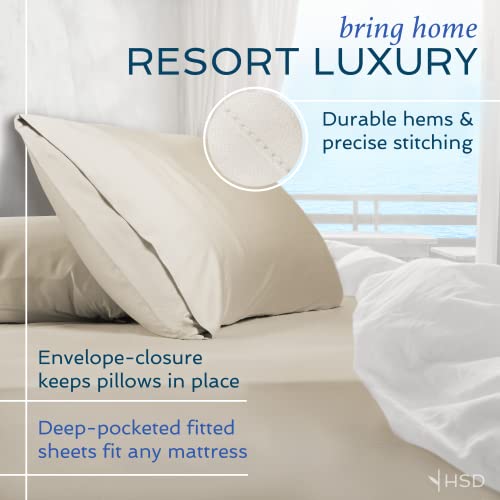 Hotel Sheets Direct 4 Piece Bed Sheet Set California King, 100% Viscose Derived from Bamboo Sheets Set with 2 Pillowcases, Cooling & Breathable Luxury Bedding, Moisture-Wicking & Silky Soft, Navy Blue