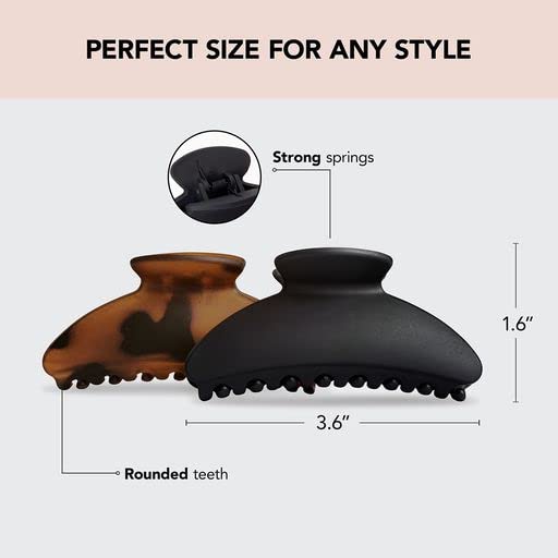 Kitsch Medium Claw Clips, Medium Hair Clips for Women, Stylish Hair Claw Clips for Thick Hair & Thin Hair, Cute Medium Hair Clip & Claw Clip for Teen Girls, Hair Accessories, 2pc set