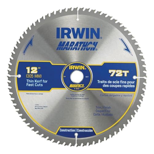 IRWIN Tools MARATHON Carbide Table/Miter Circular Blade, 12-Inch, 72T (14082)