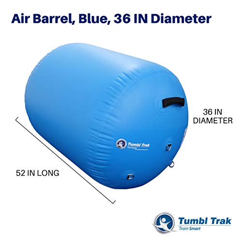 Tumbl Trak Air Barrel, Commercial Grade Air Roller for Gymnastics and Cheerleading, Blue, 30In Diameter