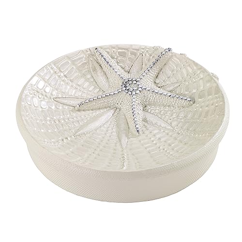 Avanti Linens - Soap Dish, Seashell Inspired Bathroom Accessories, Guest Bathroom Essentials (Sequin Shell Collection)
