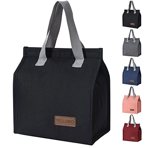 TELLUMO Lunch bag, Insulated Lunch Bag for Women Men Large Lunch Box Container Reusable Leakproof Tote for Office, Work, School, Beach or Travel (S- Corduroy BlackClub)