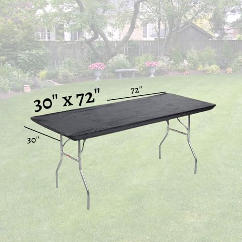 Kwik-Covers 6' Rectangle Plastic Table Covers 30" x 72", Bundle of 5 (Royal Blue)