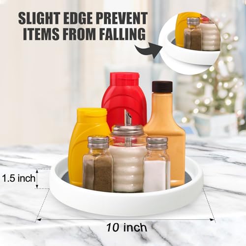 Lazy Susan Organizers, 10'' Set of 4, Non-Skid Lazy Susan Turntable for Cabinet, Pantry Storage, Kitchen, Refrigerator Organizing, Rotating Spice Rack