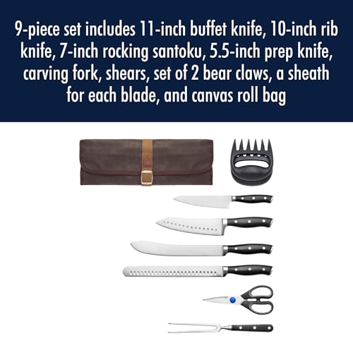 Henckels Forged Accent 9-pc Barbecue Carving Tool Set,Black