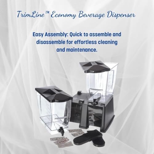 Carlisle FoodService Products Trimline Double Base Rectangular Beverage Dispensers with Spigot for Catering, Buffets, Restaurants, Polycarbonate (Pc), 2 x 3.5 Gallons, Black