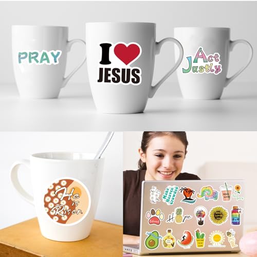 200Pcs Inspirational Christian Stickers for Water Bottles Laptop, Vinyl Waterproof Bible Verse Stickers, Jesus Faith Stickers for Journaling, Religious Christian Easter Gifts for Kids Women