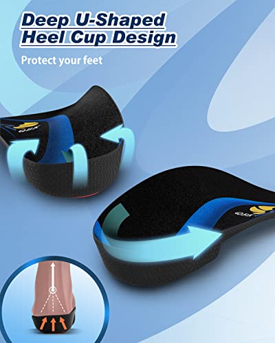 3/4 Arch Support Insoles for Women/Men, QBK Orthotics Shoe Insoles High Arch Supports Shoe Insoles for Plantar Fasciitis, Flat Feet, Over-Pronation, Relief Heel Spur Pain,S