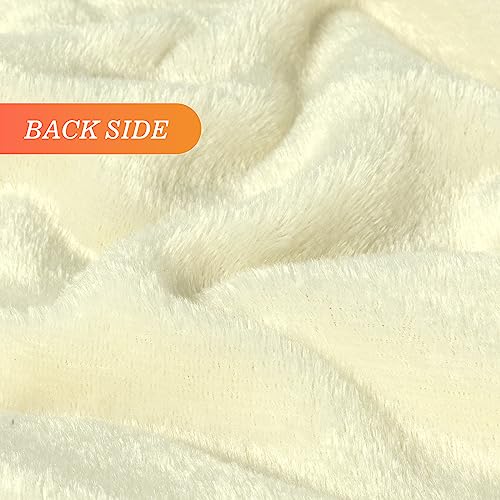 TOONOW Extra Soft Fuzzy Faux Fur Throw Blanket 50"x60", Reversible Lightweight Fluffy Cozy Plush Comfy Microfiber Fleece Decorative Shaggy Blanket for Couch Sofa Bed, Barlett Pear