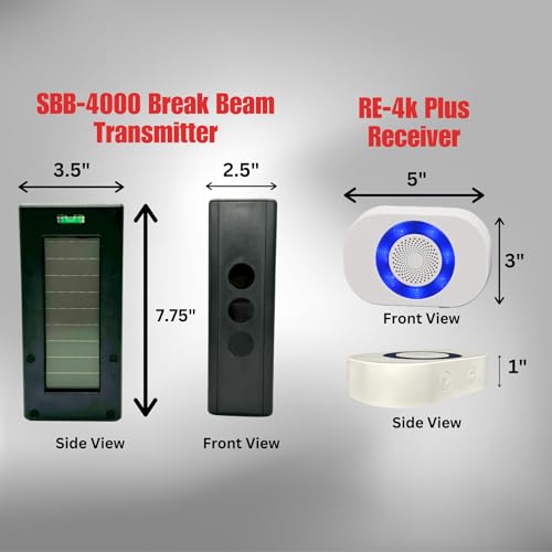 Dakota Alert SBA-4k Plus Solar Break Beam Driveway Alarm Kit - Long Range, Outdoor, Weatherproof, Up to 1 Mile Wireless Range - Includes SBB-4000 Transmitter & RE-4k Plus Receiver | Property Alarms