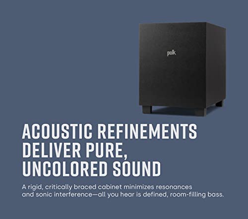 Polk Audio Monitor XT10 Subwoofer (2022) + XT15 Bookshelf Speakers - Dolby Atmos & DTS:X Compatible Home Audio Bundle
