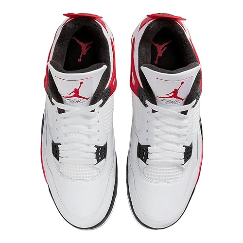 Jordan Boy's Air 4 Retro (Big Kid) White/Fire Red/Black/Neutral Grey 6.5 Big Kid M