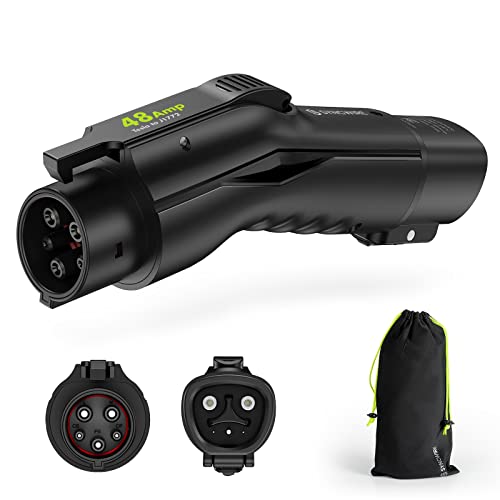 Syncwire Tesla to J1772 Adapter for J1772 PHEVs & EVs, 48A/250V AC, Compatible with Tesla High Powered Connector, Destination Charger, and Mobile Connector - Black