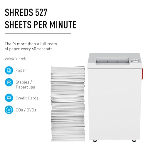 ideal. 2465 Continuous Operation Strip Cut Deskside Paper/CD/DVD Shredder, 19-22 sheet, 9 Gal. Bin, 3/4 HP Motor, P-2 Security Level