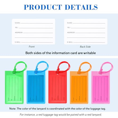 30 Pack Luggage Tags Suitcases PVC Travel Bag & Baggage ID Label Tags Travel Essentials by Sodsay