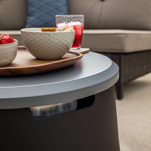 TIKI Social & Huddle Tabletop Fire Pit Cover - 21" Durable Powder Coated Steel Lid - Weather-Resistant Outdoor Fire Pit Protection - Converts Fire Pit into Table - Patio & Backyard Accessory, Gray