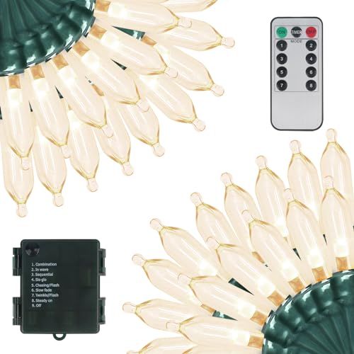Tcamp 105FT 300 LED Battery Operated Christmas Lights with Remote Timer Memory Function, 8 Modes Battery String Lights for Christmas Tree Bedroom Wreath, Warm White