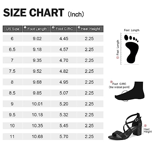 mysoft Women's 2.25 Inch Low Chunky Heels Dress Pump Open Toe Cross Ankle Strap Wedding Block Heeled Sandals