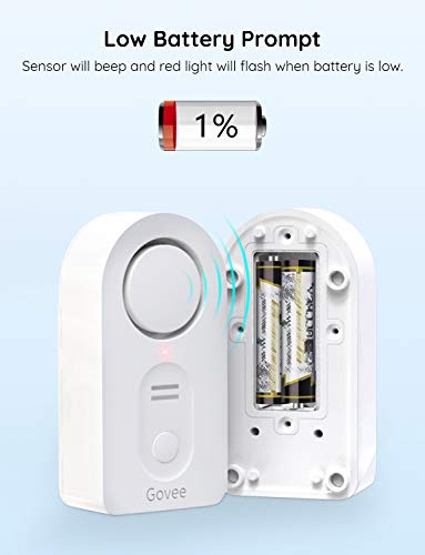 Govee Water Leak Detectors 1 Pack, 100dB Adjustable Audio Alarm Sensor, Sensitive Leak and Drip Alert, for Kitchen Bathroom Basement (Cannot Connect to Wi-Fi Directly)
