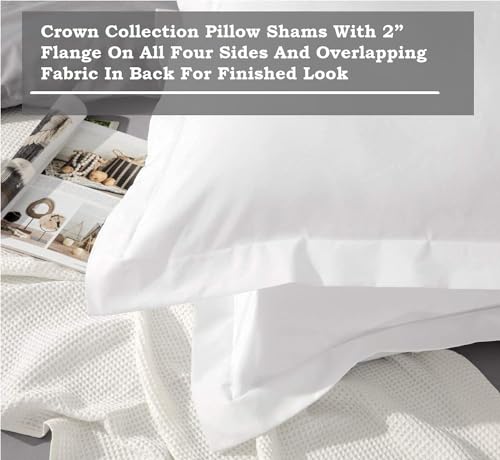 Hotel Quality White Solid Pinch Pleated Pintuck Euro Pillow Shams Set of 2 - Hypoallergenic 500-TC 100% Egyptian Cotton Decorative Pintuck European Pillow Sham (Silver, Euro 28'' x 28'')