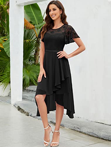 Wedtrend Women's Formal Dress Ruffle Cocktail Party Dress Flutter Sleeve Fall Wedding Guest Dress WT0303PeacockGreen2XL