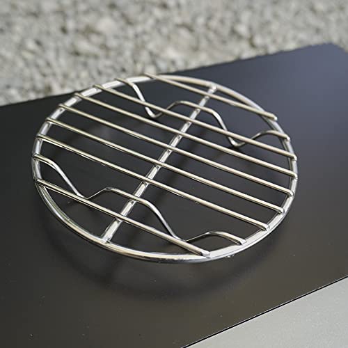 CAMPINGMOON φ4.9-inch Round Stainless Steel Cooking Grid Grill Fits for Backpacking Pocket Stove W13