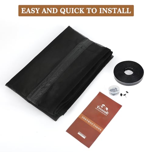 Yotache White Reversible Left Right Side Opening Magnetic Screen Door Fits Door Size 48 x 83, Reinforced Sewing Mesh for Balcony, French, Sliding Glass Door, Actual Screen Size 50" x 84"