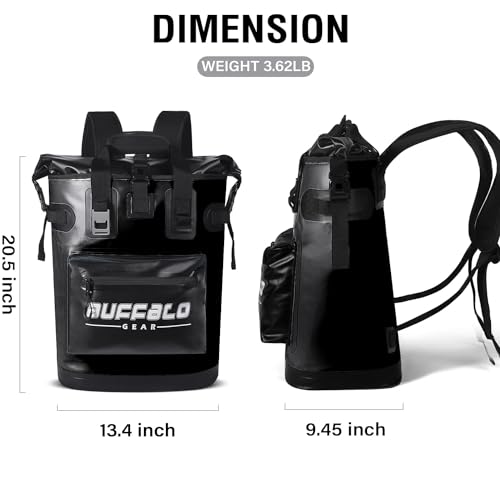 Waterproof Cooler Backpack 48 Can Large Insulated Backpack Cooler Heavy Duty Portable Lightweight Cooler Bag for Beach Picnic Camping Men and Women,Black