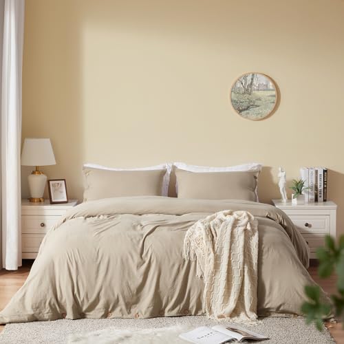 SunStyle Home Grayish Blue Duvet Cover King Size - Soft Double Brushed King Duvet Cover Set, 1 Duvet Cover 104x90 inches and 2 Pillow Shams, 3 Pieces Comforter Cover with Button Closure