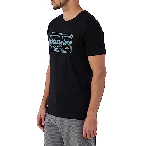 Hang Ten Men's Short Sleeve T Screens Impr - Land Point Ss Tee in Cream | Land Point Ss Tee, Small