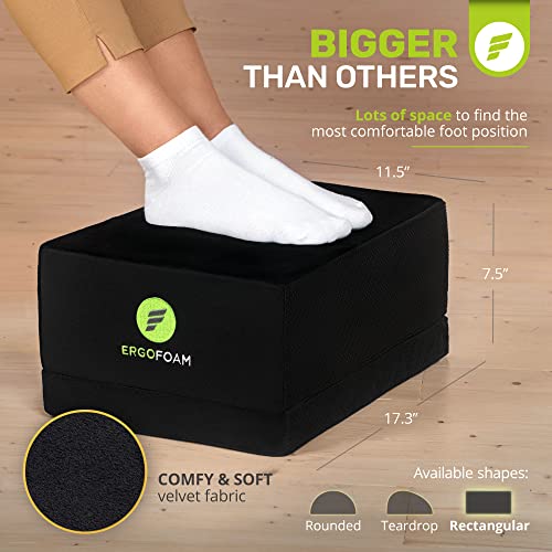 ErgoFoam XL Foot Rest for Under Desk at Work For Stools & High Chairs Chiropractor-Endorsed 2in1 Adjustable Under Desk Footrest Ergonomic High-Density Compression-Resistant Foam Nonslip Desk Foot Rest
