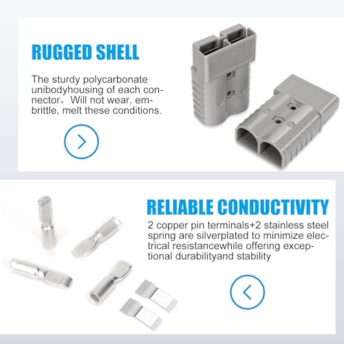 ANKG 350 Amp 600 Volt 2/0 AWG Battery Power Connector (2/0AWG Contact,1Pcs Blue Housing)