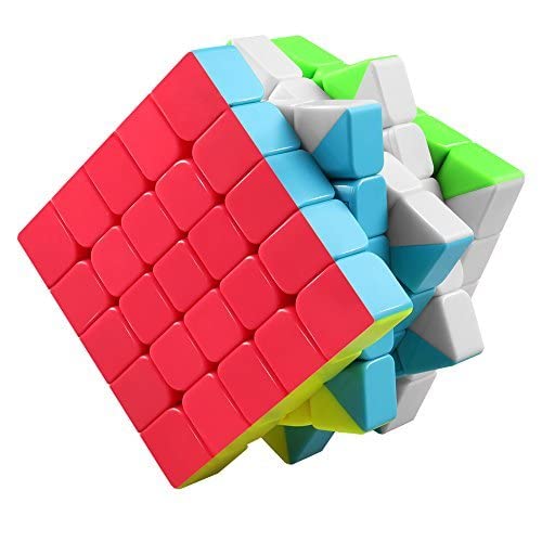 Coogam Qiyi 5x5 Speed Cube Stickerless Magic Puzzle Toy Gift for Kids and Adults Challenge (Qizheng S Version)