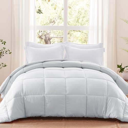 SunStyle Home Queen Comforter - Ivory Down Alternative Bedding Comforters Queen Size, All Season Duvet Insert, Lightweight Bed Comforter Soft Full Queen Size(90"x90"), Only Comforter