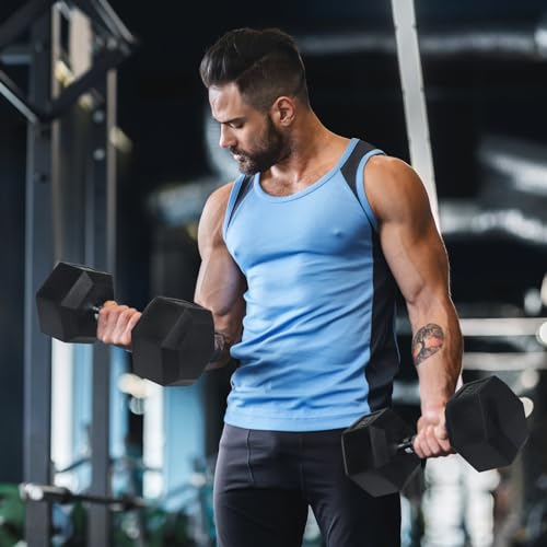 Ritfit 5-650 LBS PVC Encased Hex Dumbbell Sets with Optional Rack for Home Gym, Hand weight with Chrome Handle for Strength Training,Workouts,60LB