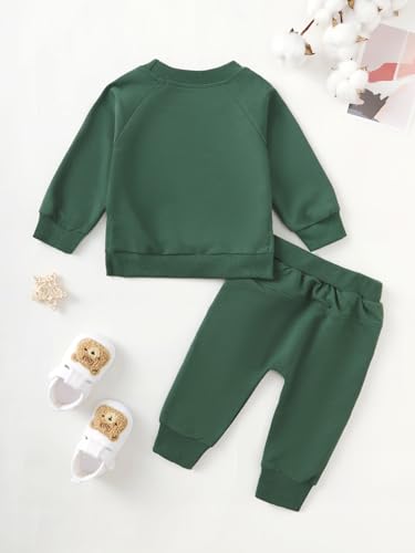 Yvowming Toddler Baby Boy Girl Clothes Long Sleeve Sweatshirt Pullover Tops + Joggers Pants Outfit Set (Daddys Girl Purple, 0-6 Months)
